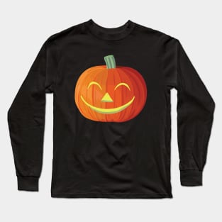 Spooky Smiling Halloween Pumpkin Long Sleeve T-Shirt
